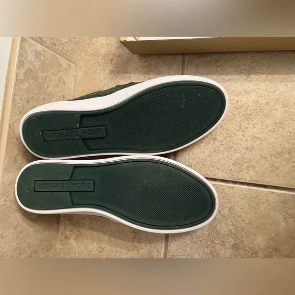 MICHAEL Michael Kors Forest Green Embossed Slip-On Loafers - Picture 3 of 6
